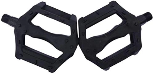 Mountain Bike Pedal : ZXM Solid 1 Pair Portable Mountain Bike Bicycle Pedals Plastic Big Foot Road Bike Double Pedals Bicycle Bike Parts(Black) Durable