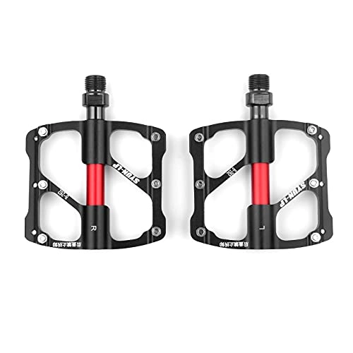 Mountain Bike Pedal : ZYLEDW Bicycle Pedal Aluminum Alloy Anti-Skid Pedals Bearing Pedals For MTB BMX Mountain Road Bike Accessory-Black