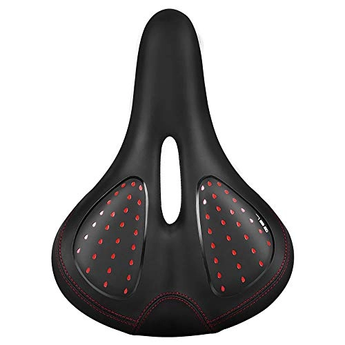Mountain Bike Seat : AACXRCR Mountain MTB Bicycle Seat Universial Replacement, with Reflective Strip - Waterproof Leather Gel Padded Road Bike Saddle - Memory Foam Cushion for Indoor Outdoor Men Women Cycling