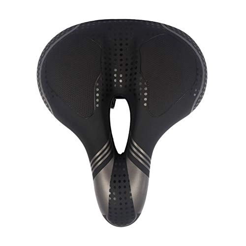 Mountain Bike Seat : Aaren Bicycle Saddle Waterproof High Elastic Shock Absorption Soft and Comfortable Breathable Increase Thickened Mountain Bike Saddle Soft Breathable (Color : Black, Size : Type1)