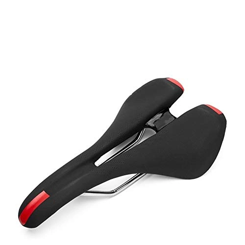 Mountain Bike Seat : Aaren Bicycle Seat Road Bike Bicycle Seat Cushion Hollow Breathable Mountain Bike Saddle Riding Equipment Soft Breathable (Color : Red)