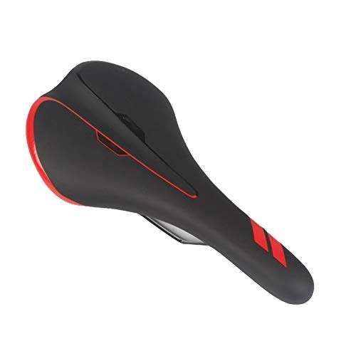 Mountain Bike Seat : Aaren Mountain Bike Cushion Bike Riding Shock Absorption Breathable Soft and Comfortable Saddle Soft Breathable (Color : Red)