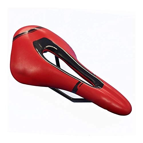 Mountain Bike Seat : Aaren Mountain Bike Seat Breathable Bicycle Seat Cushion with Central Relief Zone Ergonomic Design Soft Breathable (Color : Red)