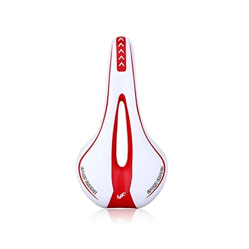 Mountain Bike Seat : ACEACE Silicone Gel Extra Soft Bicycle MTB Saddle Cushion Bicycle Hollow Saddle Cycling Road Mountain Bike Seat Bicycle Accessories (Color : White Red)