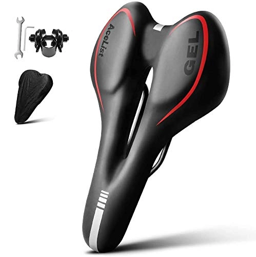 Mountain Bike Seat : AceList Bike Seat Most Comfortable Bicycle Seat Gel Waterproof Bike Saddle with Central Relief Zone and Ergonomics Design for Mountain Bikes, Road Bikes, Men and Women