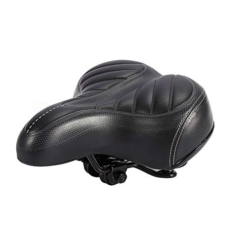 Mountain Bike Seat : Aeloa Ultra Soft Cushion Thicker Bike Saddle City Bike Saddle Mountain Bicycle Matte Black Seat