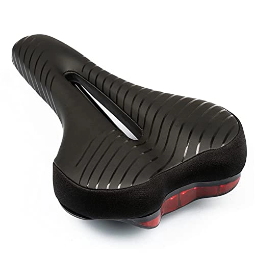 Mountain Bike Seat : AHGSGG Bicycle Saddle, Thick Hollow and Comfortable Bicycle Seat with Taillight, Suitable for Mountain Bike, Road Bike and Recreational Bike, for Household
