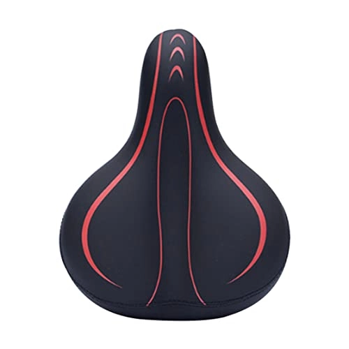 Mountain Bike Seat : Aiyrchin Memory Foam Bicycle Saddle Waterproof Leather Bicycle Cushion Pad Bicycle Seat Replacement for Mountain Bikes, Road Bikes Red