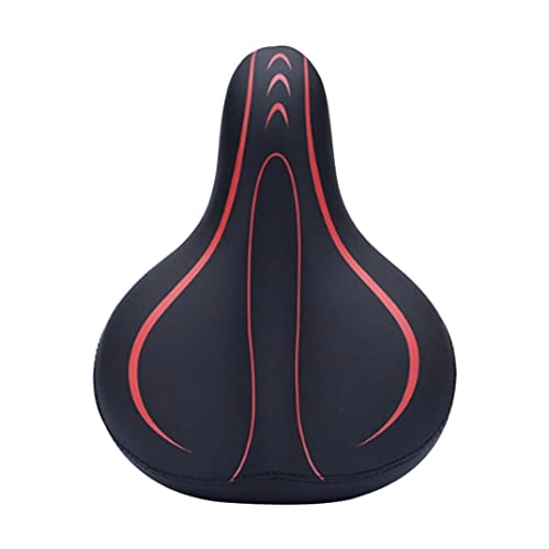 Mountain Bike Seat : Aiyrchin Oversized Bike Seat Soft Bike Cushion Seat Waterproof Leather Bicycle Seat With Extra Padded Memory Foam - Bicycle Seat For Mountain Bikes Red