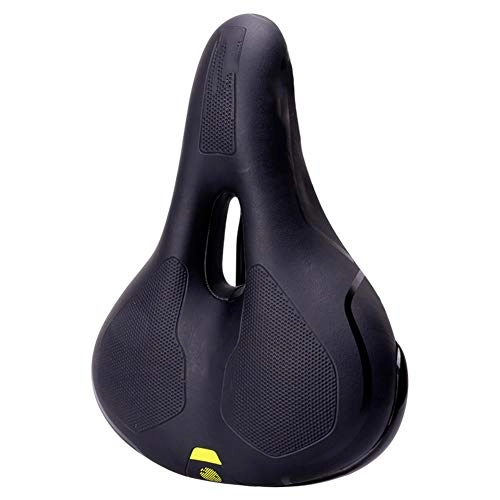 Mountain Bike Seat : ALGWXQ Bicycle Seat Cushion Mountain Bike Black Cozy Sport Memory Foam PU Leather Spherical Shock Absorption Wear Resistance Waterproof, 26x19CM (color : Black, Size : 26x19cm)