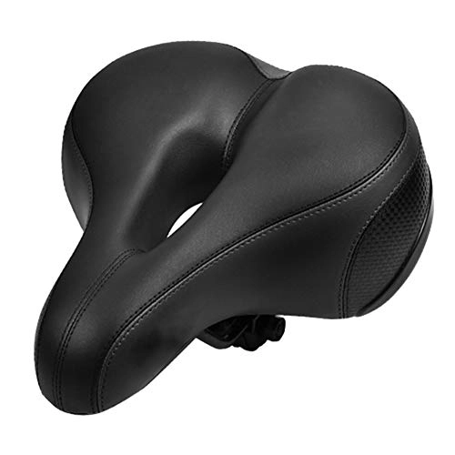 Mountain Bike Seat : ALGWXQ Bicycle Seat Cushion Mountain Bike Riding Accessories Waterproof Spherical Shock Absorption Reflective Strip Damping Stress Reliever Hollow Design (color : Black, Size : 25x20cm)