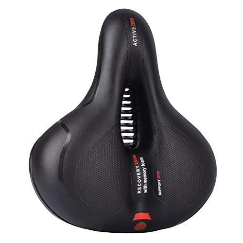Mountain Bike Seat : ALGWXQ Bicycle Seat Cushion Mountain Bike Spherical Shock Absorption Reflective Strip Hollow Design Riding Accessories Waterproof Stress Relieve Bouncy (color : Red, Size : 25x20cm)