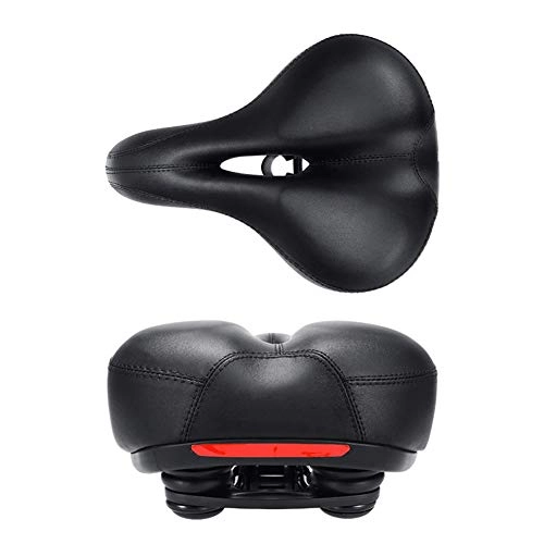 Mountain Bike Seat : ALGWXQ Bicycle Seat Cushion Spherical Shock Absorption Shock Absorption Decompression Hollow Design Mountain Bike Thickening Reflective Strip Breathable (color : Black, Size : 20x26cm)