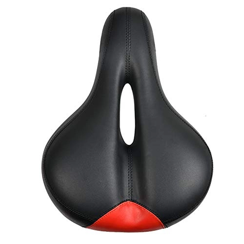 Mountain Bike Seat : ALGWXQ Bicycle Seat Mountain Bike Seat Cushion Bicycle Accessories Cycling Equipment Reflective Warning Thicken Widening Damping Cozy Bouncy (color : Red, Size : 27x20cm)