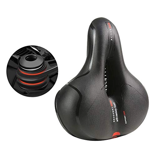 Mountain Bike Seat : ALGWXQ Bike Seat Cushion Mountain Bike Riding Accessories Waterproof Bicycle Seat Bicycle Sitting Saddle Shock Absorber Ball Widening Cozy Shock Absorption (color : Red, Size : 20x25cm)