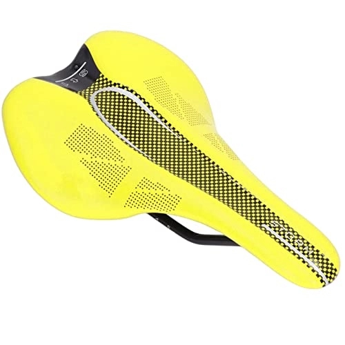 Mountain Bike Seat : Alomejor Mountain Bike Saddle Microfiber Leather Bike Saddle Cushion for Outdoor Or Indoor Cycling Cushion Pad(Yellow)