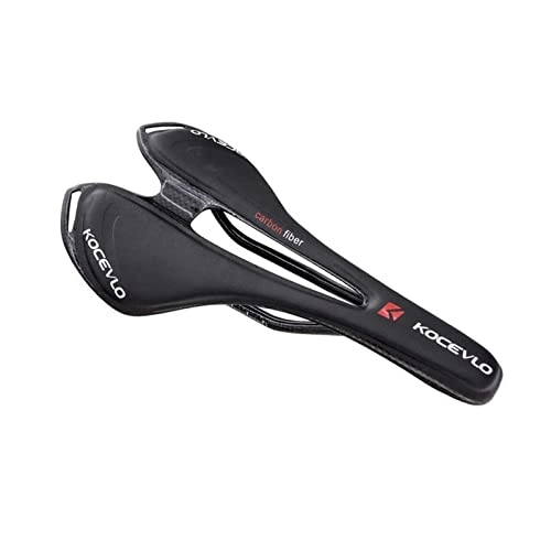 Mountain Bike Seat : AMEPRO Full Carbonfiber Leather Fiber Road Mountain Bike Saddle Seat Cushion Carbon Bicycle Discoloration Cycling Accessories bicycle saddle (Color : Black)