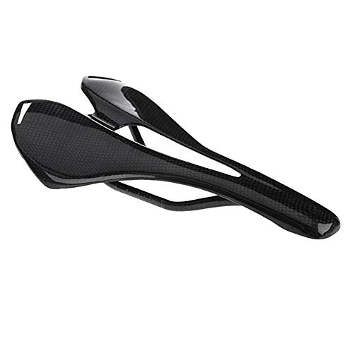 Mountain Bike Seat : Andifany Carbon Fibre Mountain Road Bicycle Front Seat Mat Bicycle Saddle Seat Bike Accessories Glossy Black