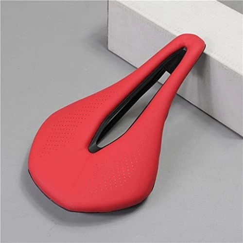 Mountain Bike Seat : AOZAX Bicycle saddle Bicycle Seat Saddle MTB Road Bike Saddles Mountain Bike Racing Saddle PU Breathable Soft Seat Cushion Comfortable and stable (Color : Red)