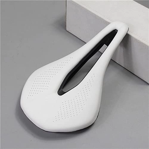 Mountain Bike Seat : AOZAX Bicycle saddle Bicycle Seat Saddle MTB Road Bike Saddles Mountain Bike Racing Saddle PU Breathable Soft Seat Cushion Comfortable and stable (Color : White)