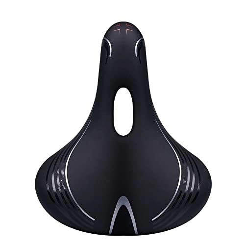 Mountain Bike Seat : AOZAX Bicycle saddle Hollow Bicycle Seat Men Women Wide Bike Saddle Mountain Bike Seat Road Bicycle Saddle Comfortable and stable (Color : Black)
