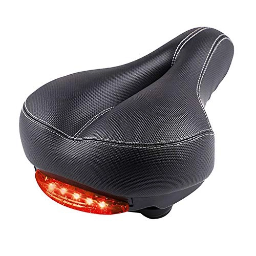 Mountain Bike Seat : APXZC 3 Modes Bike Seat Tail Light, Hollow Breathable Memory, Pu Leather Material, 2 Spring Suspension, Non-Slip Wear-Resistant, For Mountain Bikes Electric Bicycles