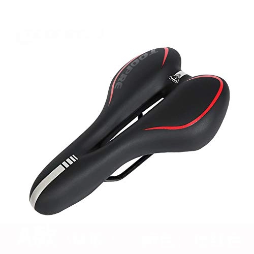 Mountain Bike Seat : ASQWDC Bike Saddle, Silicone Material Mountain Bike Seat Breathable Comfortable Cycling Cushion Ergonomics Design Fit for Mountain Bike, Red