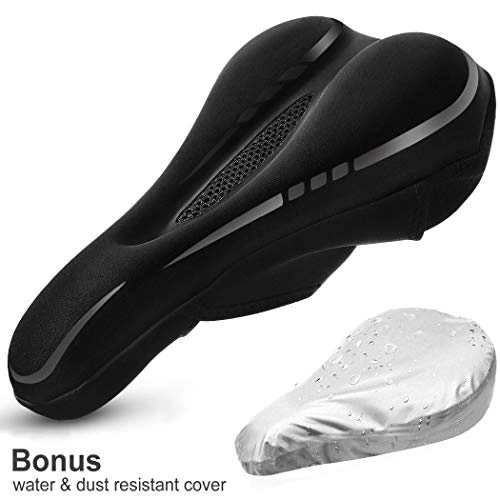 Mountain Bike Seat : ATYN Gel Bike Seat Cover, Padded Bike Saddle Cover with Waterproof Saddle Cover, Breathable Comfortable Non-Slip Bike Saddle Cushion for Mountain Bike Seat and Road Bike Saddle