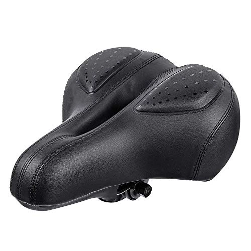 Mountain Bike Seat : AYCPG Wide Comfortable Bike Seat Bike Bicycle Saddle Seat Shock-Absorbing Silicone Cushion Ergonomic for MTB Road Bike lucar (Color : Black, Size : One Size)