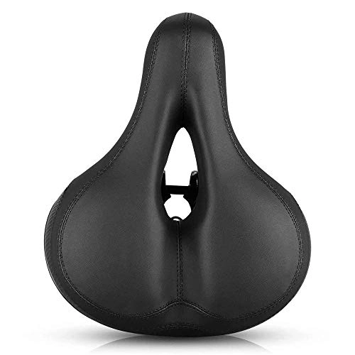 Mountain Bike Seat : AYCPG Wide Comfortable Bike Seat Cycling Bicycle Soft Extra Comfort Saddle Seat Pad Sport MTB Bike Saddle With Hollow Cushion lucar (Color : Black, Size : One Size)