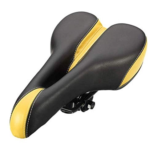 Mountain Bike Seat : AYCPG Wide Comfortable Bike Seat Road MTB Bike Hollow Saddle Soft Bouncy Comfort Bicycle Cycling Seat Cushion Pad lucar (Color : Yellow, Size : One Size)