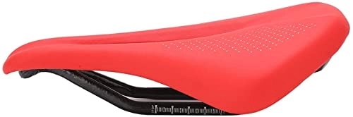 Mountain Bike Seat : BANGDIAN Padded Bicycle Saddle, bike Cushion 155mm / 6.1in Saddle Width Double Track Seatposts for Mountain Bikes and Road Bikes Universal (Color : Red)