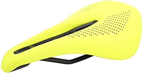 Mountain Bike Seat : BANGDIAN Padded Bike Cover, Practical and Easy To Ride Ergonomic Groove Design Bike Saddle Cushion for Mountain Bike Universal (Color : Yellow black dots)