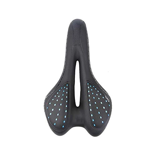 Mountain Bike Seat : Bdesign Bike Saddle, Memory Foam Bicycle Seat for Competition, Hollow and Ergonomic Racing Saddle, Comfortable and Breathable Road Bike Saddle, Cycling Seat (Color : Blue)