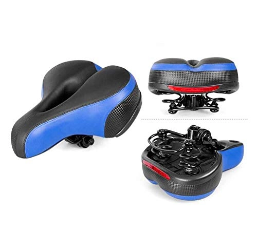 Mountain Bike Seat : Bicycle Accessories Bicycle saddle - mountain bike saddle with taillights waterproof soft seat cushion suitable for bicycle mountain bike / road bike / rotary exercise bike, Blue for Cycling Enthusiasts