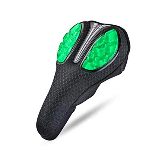 Mountain Bike Seat : Bicycle Cushion Cover Silicone Thickening Male Mountain Bike Riding Seat Cushion Bicycle Equipment, Green