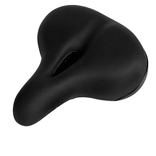 Mountain Bike Seat : bicycle, Decoration, protection Comfortable Bike Saddle Leather Seat Mountain BIke Shock Absorbing Hollow Cushion Bicycle Accessories Bicycle Accessories (Color : Noir)