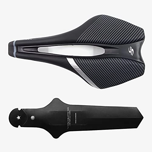Mountain Bike Seat : Bicycle Saddle For Men Women Road Off-road Mtb Mountain Bike Saddle Lightweight Cycling Race Seat Racing Saddle (Color : Black silver 1)