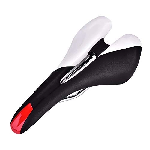 Mountain Bike Seat : Bicycle Saddle, Hascrome Frame PU Leather Bike Seat Cycling Saddle Cushion Durable Cycling Seat Saddle For Mountain Road Bike(Black & White) Bicycleseat Bicycles Bicycleseat Bicycles And Spare Parts