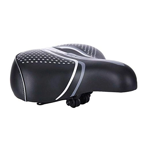 Mountain Bike Seat : Bicycle Saddle Mountain Road Bike Comfortable PU Sponge Seat Riding Cycling Equipment Bike Accessories for Men Road Bikes for Replacements Using (Color : Black)