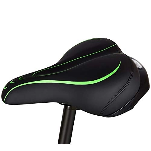 Mountain Bike Seat : Bicycle Saddle Seat Riding Accessories Inflatable Bicycle Seat Mountain Bike Comfortable Padded Seat Saddle Mountain Bike Saddle (Color : Green, Size : 30x22x11cm)