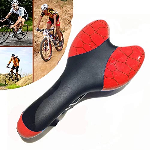 Mountain Bike Seat : Bicycle Saddle Women, Bike Seats Extra Comfort Ergonomic Padded Leather Non-slip Ntichoc Compatible With Mountain Seats, Red-27.5x14.5cm