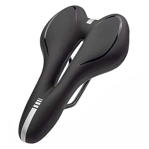 Mountain Bike Seat : Bicycle seat Bicycle Saddle Breathable Bicycle Saddle Mountain Bike Road Bike Saddle Shock Absorption Comfort Cushion Suitable for bicycles (Color : Black)