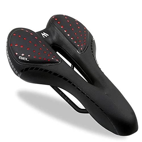 Mountain Bike Seat : Bicycle seat Bicycle Saddle Breathable PU Leather Hollow Cushion Comfortable Road MTB Bike Saddle GEL Shockproof Cycling Seat