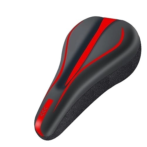 Mountain Bike Seat : Bicycle seat Comfortable Bicycle Saddle Bicycle Cushion Cover Shockproof Mountain Bike Road Bike Cushion Suitable for bicycles (Color : 135 Red)