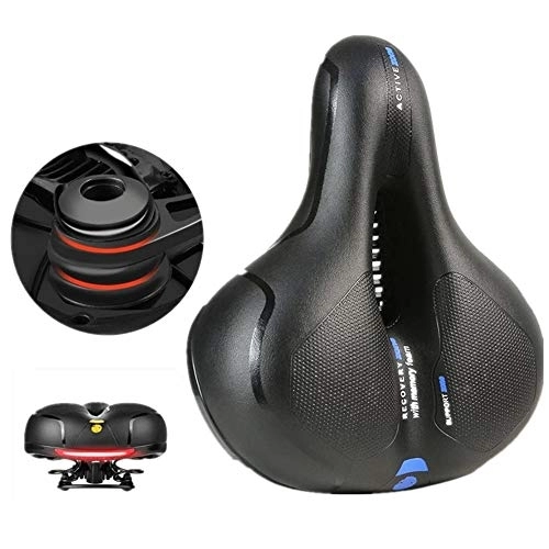 Mountain Bike Seat : Bicycle Seat Cushion, Mountain Bike Seat Is Breathable and Comfortable, Suitable for Everyone, with Taillights, Waterproof, Soft, Suitable for Most Bicycles (blue)