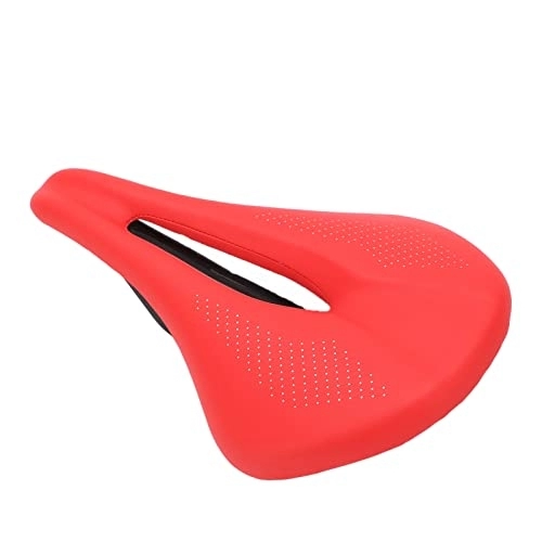 Mountain Bike Seat : bike Cushion, Cycling Saddle Ultra Wide Shape 240mm / 9.4in Saddle Length Double Track Seatposts Soft Foam Padding for Mountain Bikes and Road Bikes(Red)