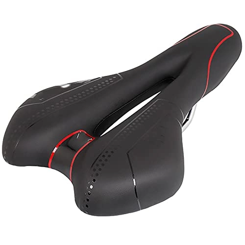 Mountain Bike Seat : Bike Saddle Bicycle Saddle City Bike Seat Cushion Double Tail Hollowed Out Breathable Riding Accessories for Road Bike Mountain Bike (Color : Red, Size : 27.5x16cm)