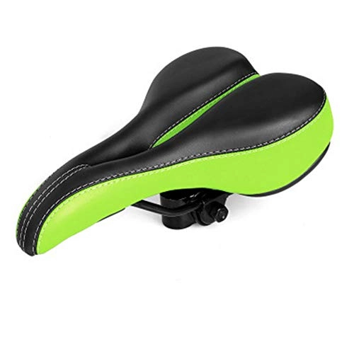 Mountain Bike Seat : Bike Saddle, Professional Mountain Bike Saddle, with Central Relief Zone and Ergonomics Design Waterproof Soft Wear-Resistant Breathable Fit for Road Bike, Mountain Bike and Folding Bike, Green