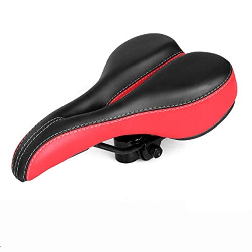 Mountain Bike Seat : Bike Saddle, Professional Mountain Bike Saddle, with Central Relief Zone and Ergonomics Design Waterproof Soft Wear-Resistant Breathable Fit for Road Bike, Mountain Bike and Folding Bike, Red